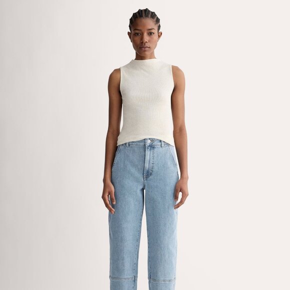 WORN ONCE! Everlane Women's Utility Barrel Pant in Light Indigo, Size 30 - Picture 2 of 4